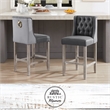 Posh Living Preslie Leather PU Counter Stool (Set of 2) Grey