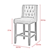Posh Living Preslie Leather PU Counter Stool (Set of 2) Grey