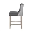 Posh Living Preslie Leather PU Counter Stool (Set of 2) Grey