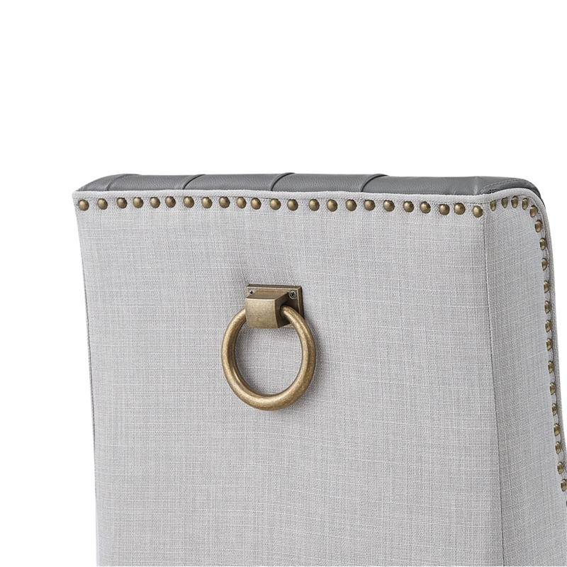 Posh Living Preslie Leather PU Counter Stool (Set of 2) Grey