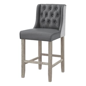 Posh Living Preslie Leather PU Counter Stool (Set of 2) Grey