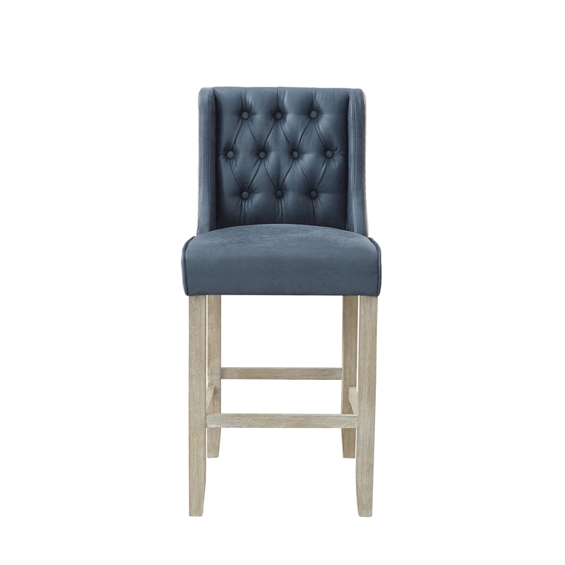 Posh Living Preslie Leather PU Counter Stool (Set of 2) Navy