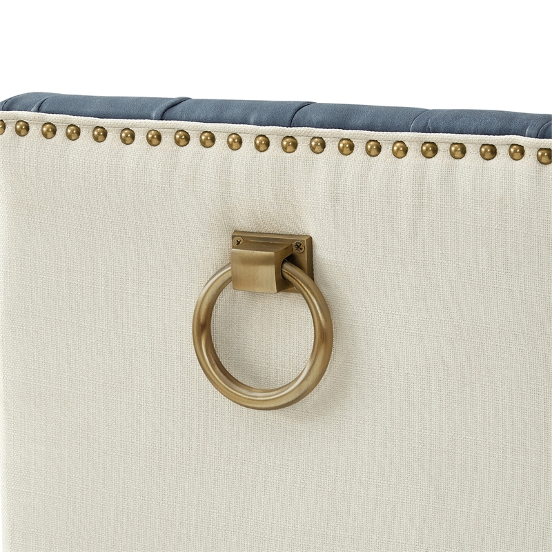 Posh Living Preslie Leather PU Counter Stool (Set of 2) Navy