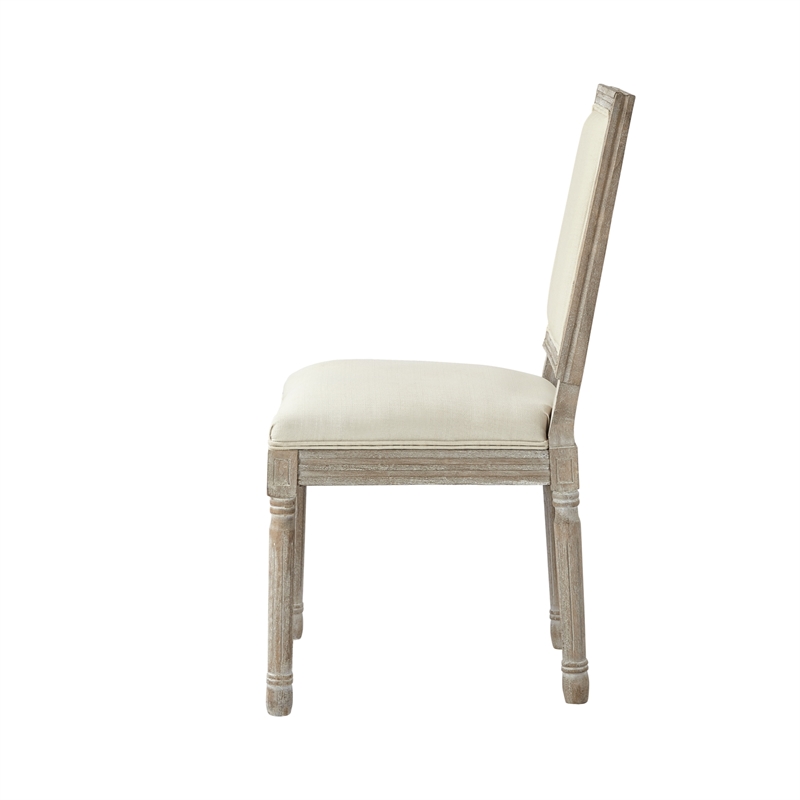 Posh Living Westen Linen Dining Chair (Set of 2) Cream White