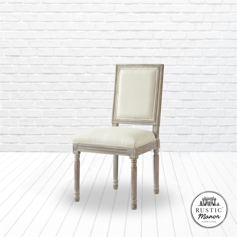 Posh Living Westen Linen Dining Chair (Set of 2) Cream White