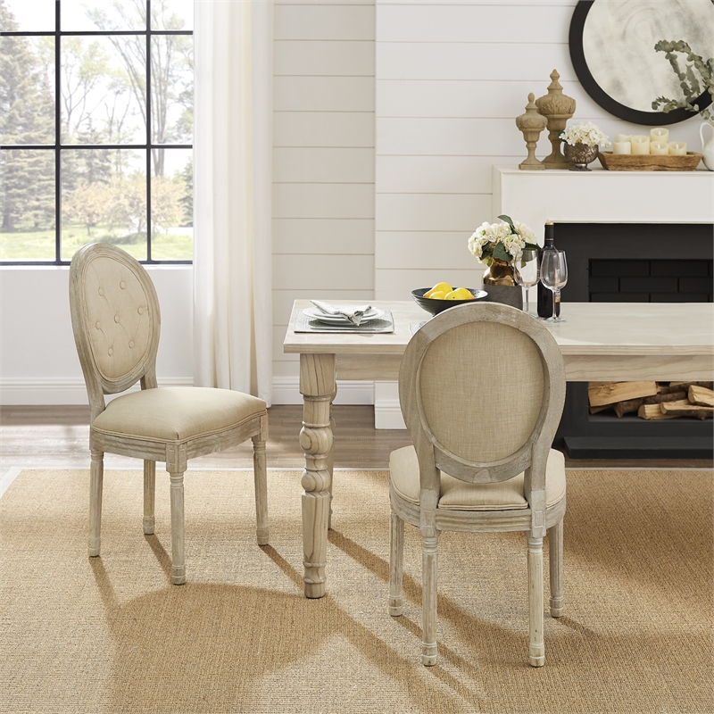 Posh Living Elisheva Linen Dining Chair Beige