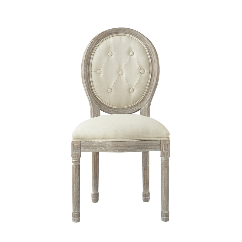 Posh Living Elisheva Linen Dining Chair Cream White