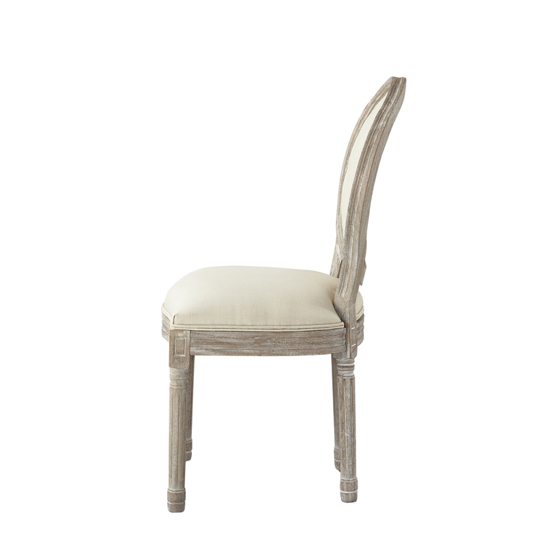 Posh Living Elisheva Linen Dining Chair Cream White
