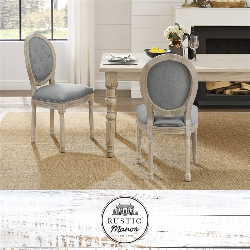 Posh Living Elisheva Linen Dining Chair Grey