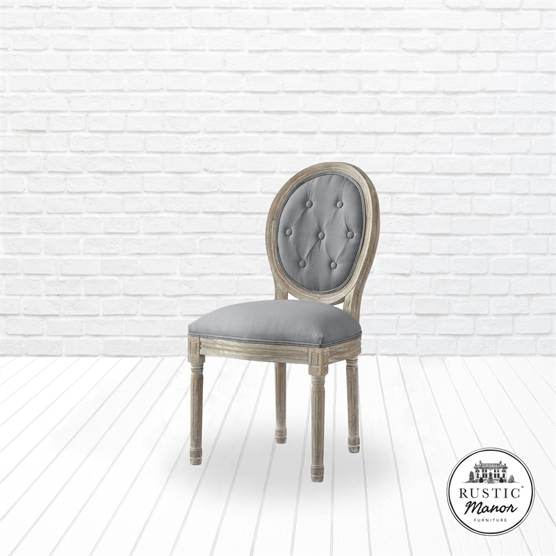 Posh Living Elisheva Linen Dining Chair Grey