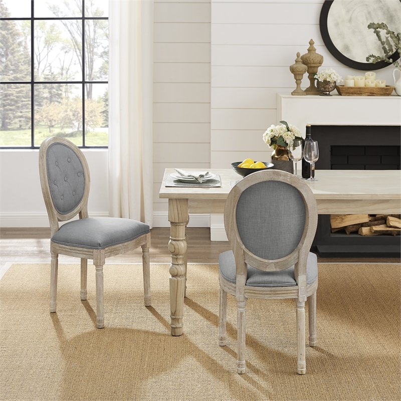 Posh Living Elisheva Linen Dining Chair Grey