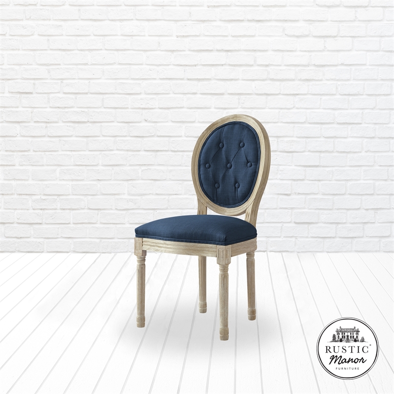 Posh Living Elisheva Linen Dining Chair Navy