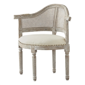 Posh Living Ibraheem Linen Accent Chair Cream White