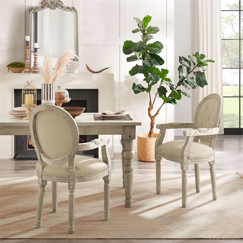 Posh Living Elisheva Linen Dining Chair Beige