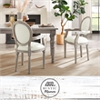 Posh Living Elisheva Linen Dining Chair Cream White