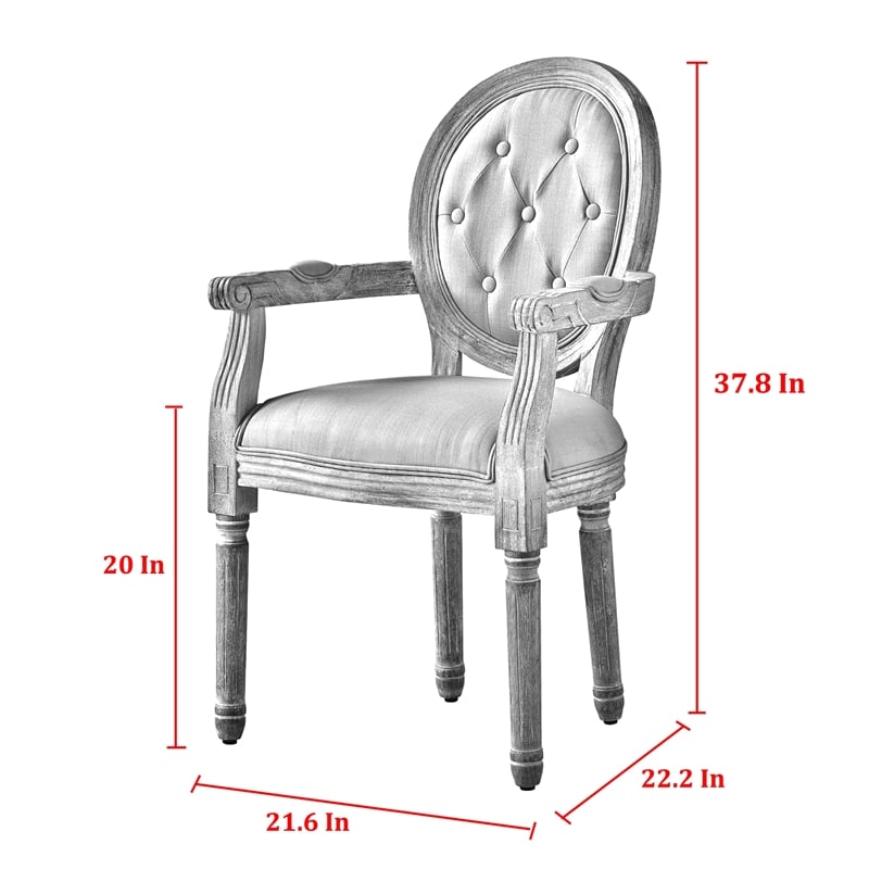Posh Living Elisheva Linen Dining Chair Cream White