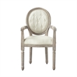 Posh Living Elisheva Linen Dining Chair Cream White
