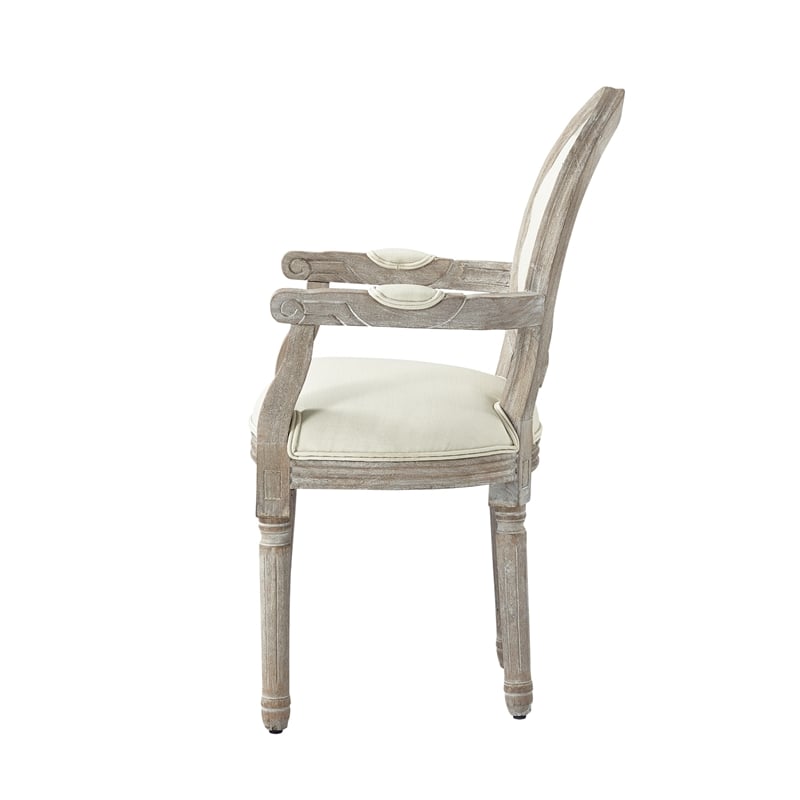 Posh Living Elisheva Linen Dining Chair Cream White