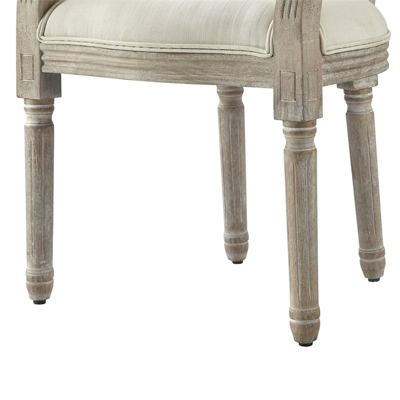 Posh Living Elisheva Linen Dining Chair Cream White