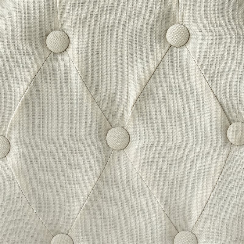 Posh Living Elisheva Linen Dining Chair Cream White