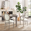 Posh Living Elisheva Linen Dining Chair Cream White