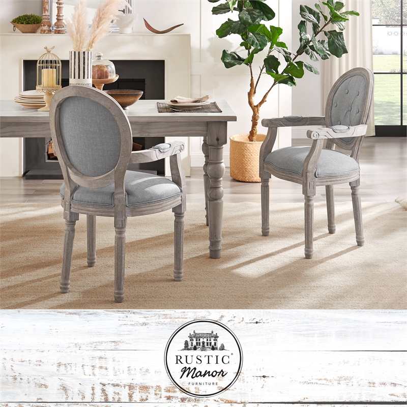 Posh Living Elisheva Linen Dining Chair Grey