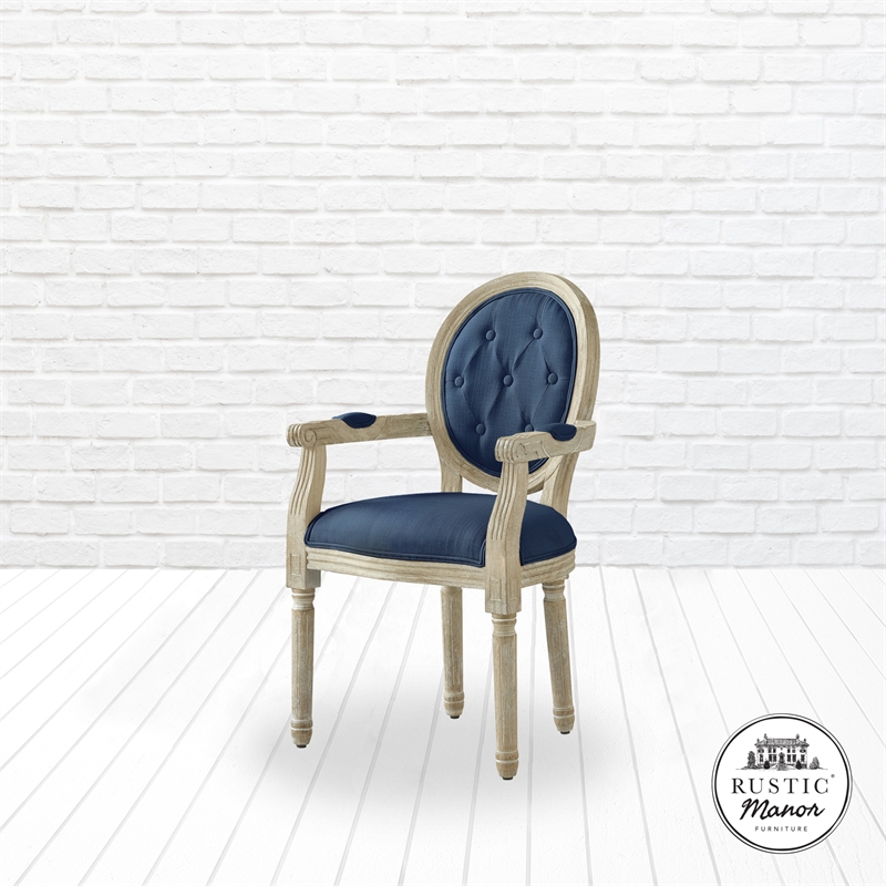 Posh Living Elisheva Linen Dining Chair Navy