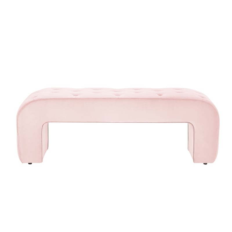 Posh Living Blakelyn Velvet Bench Blush