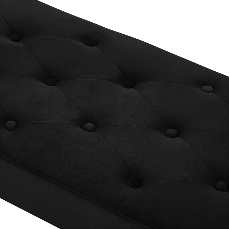 Posh Living Blakelyn Velvet Bench Black