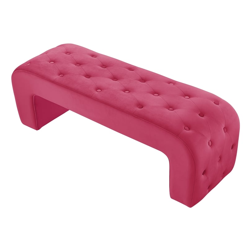 Posh Living Blakelyn Velvet Bench Fuchsia