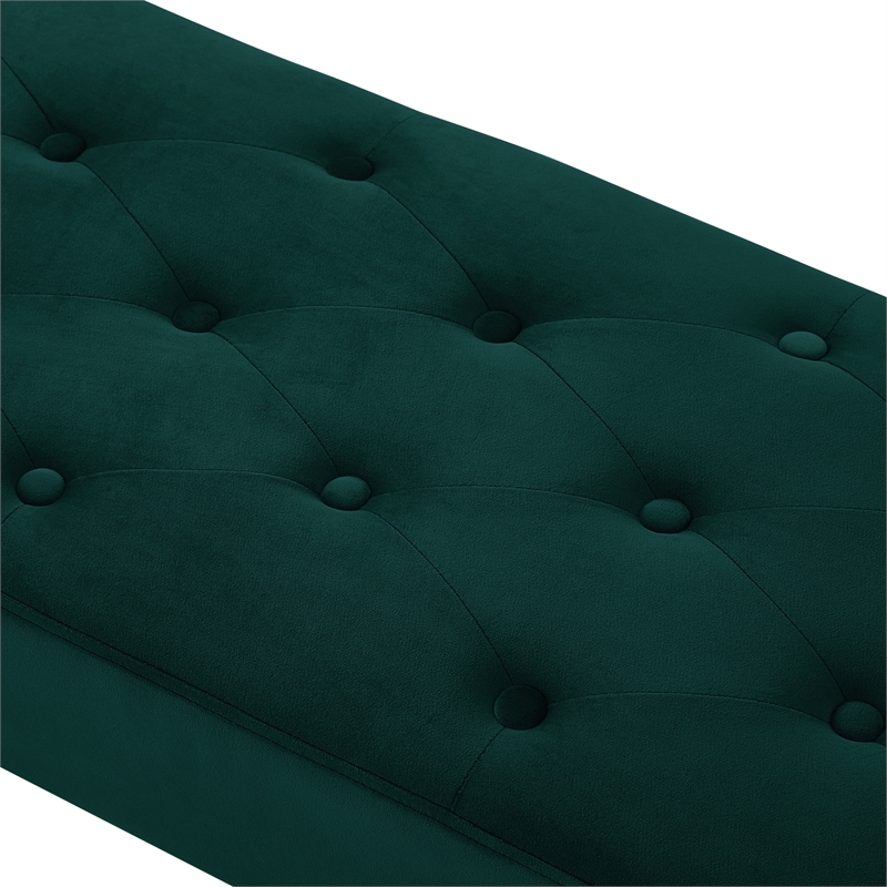 Posh Living Blakelyn Velvet Bench Hunter Green