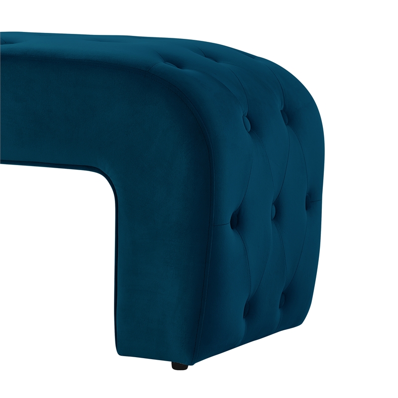 Posh Living Blakelyn Velvet Bench Navy