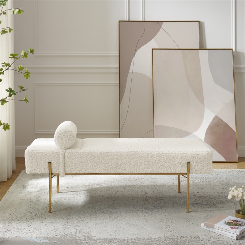 Posh Living Destiney Sherpa Bench Beige