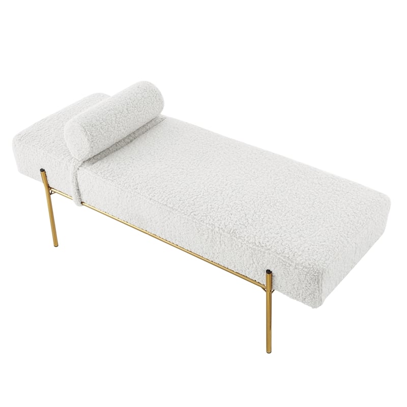 Posh Living Destiney Sherpa Bench Cream White