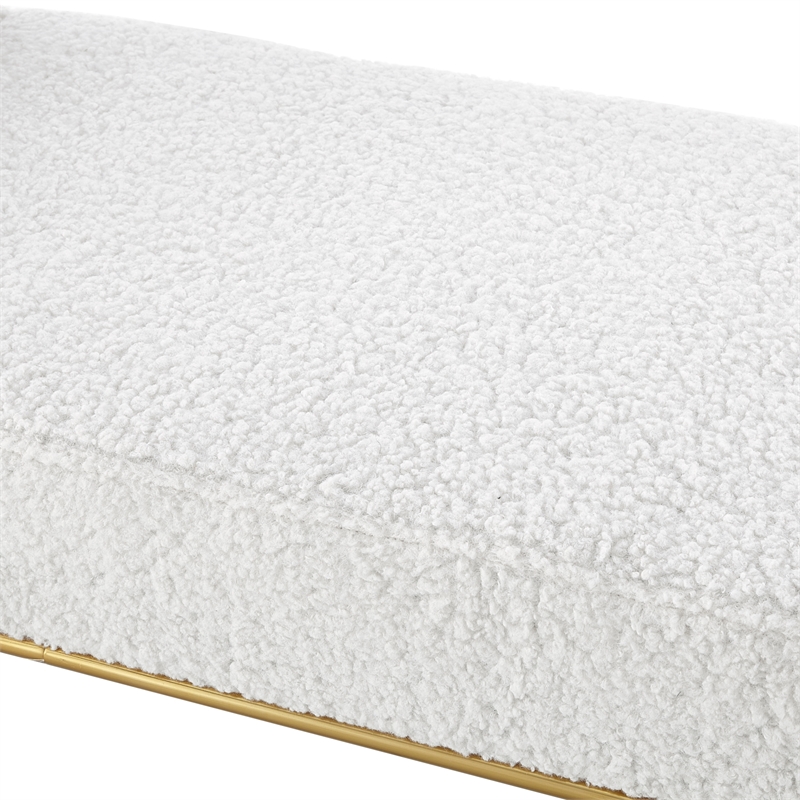 Posh Living Destiney Sherpa Bench Cream White