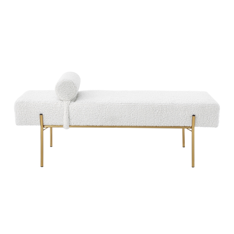 Posh Living Destiney Sherpa Bench Cream White