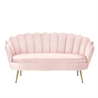 Posh Living Emaline Velvet Loveseat Blush