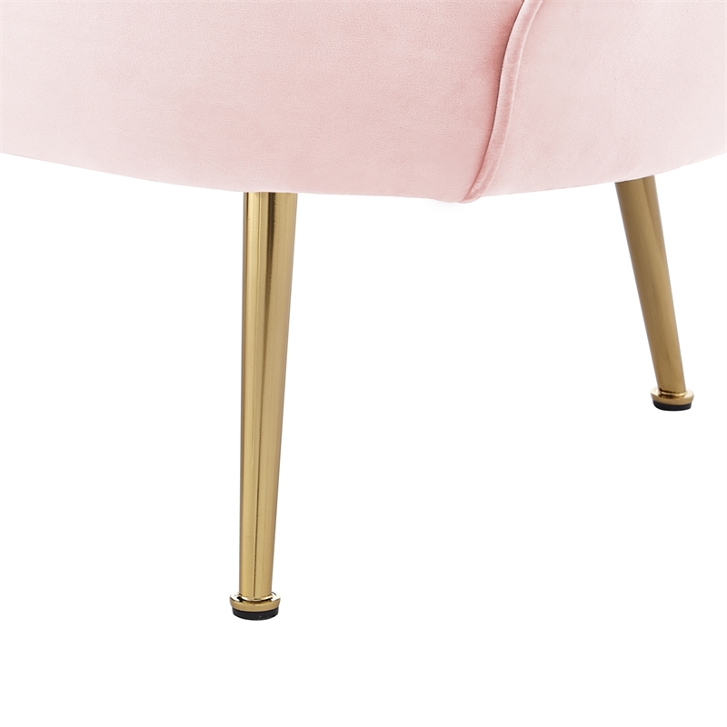 Posh Living Emaline Velvet Loveseat Blush