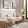 Posh Living Emaline Velvet Loveseat Blush