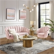 Posh Living Emaline Velvet Loveseat Blush