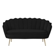 Posh Living Emaline Velvet Loveseat Black