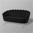 Posh Living Emaline Velvet Loveseat Black
