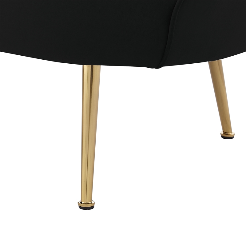 Posh Living Emaline Velvet Loveseat Black