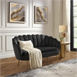 Posh Living Emaline Velvet Loveseat Black
