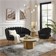 Posh Living Emaline Velvet Loveseat Black