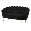 Posh Living Emaline Velvet Loveseat Black
