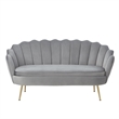 Posh Living Emaline Velvet Loveseat Grey