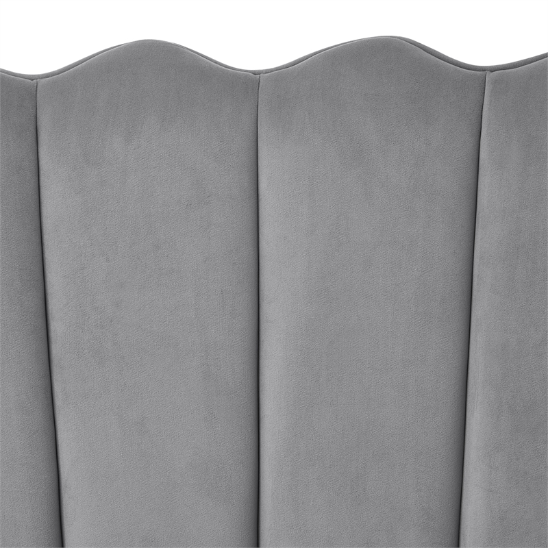 Posh Living Emaline Velvet Loveseat Grey
