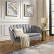 Posh Living Emaline Velvet Loveseat Grey