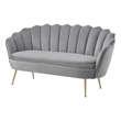 Posh Living Emaline Velvet Loveseat Grey